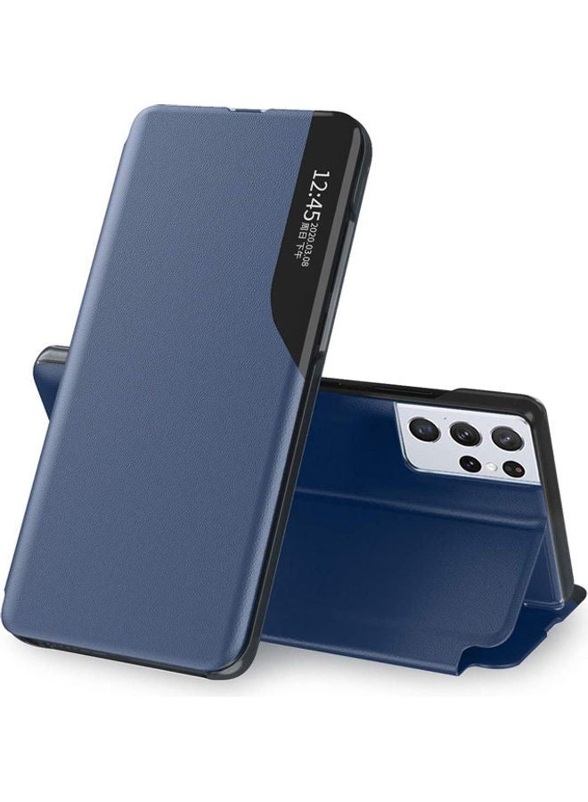 Wtech - Smart Flip Case Cover With Translucent Window For Samsung Galaxy S21 Ultra 5G Blue - Image 1