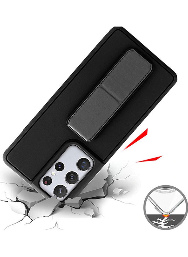 Wtech Hand Band Grip Case Cover For Samsung Galaxy S21 Ultra Black - Image 5