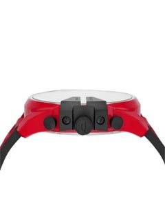 DIESEL Men's Mega Chief Round Shape Silicone Strap Chronograph Wrist Watch 51 mm - Red - DZ4526  - Image 5