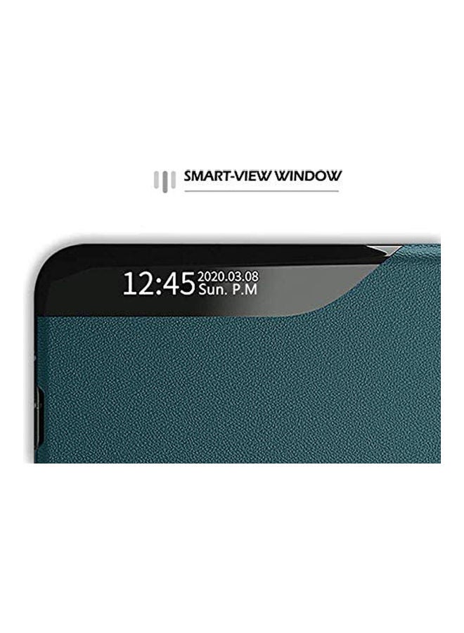 دبليو تيك غطاء حماية قلاب ذكي مع نافذة شفافة لهاتف سامسونج جالاكسي S21 بلس 5G أخضر - Image 2