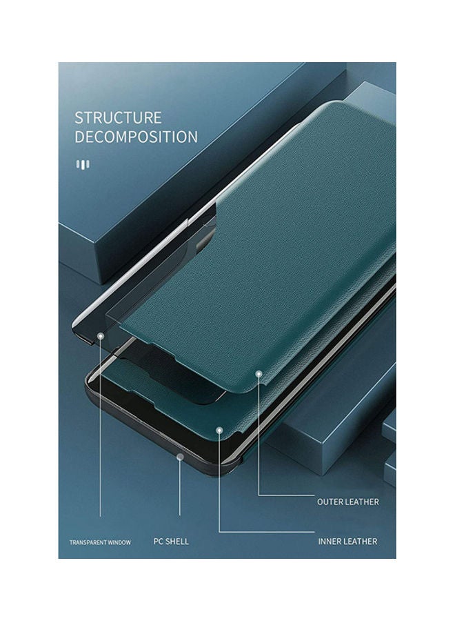 دبليو تيك غطاء حماية قلاب ذكي مع نافذة شفافة لهاتف سامسونج جالاكسي S21 بلس 5G أخضر - Image 3