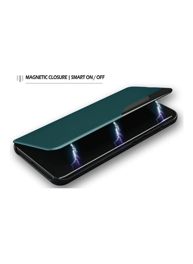 دبليو تيك غطاء حماية قلاب ذكي مع نافذة شفافة لهاتف سامسونج جالاكسي S21 بلس 5G أخضر - Image 4