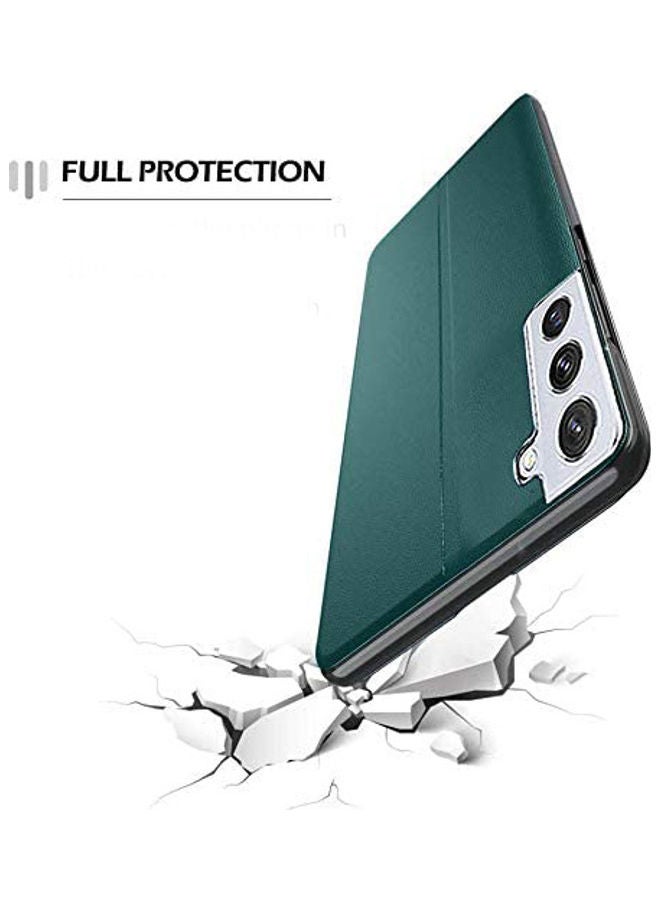 دبليو تيك غطاء حماية قلاب ذكي مع نافذة شفافة لهاتف سامسونج جالاكسي S21 بلس 5G أخضر - Image 5