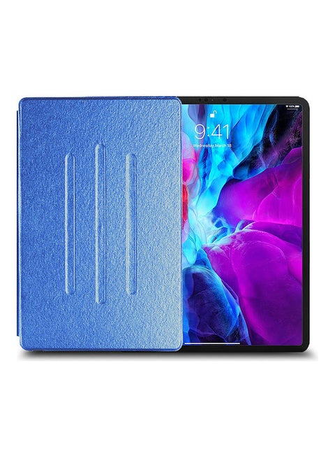Folio Flip Trifold Stand Case Cover For Apple iPad Pro 12.9 - 2020 Blue