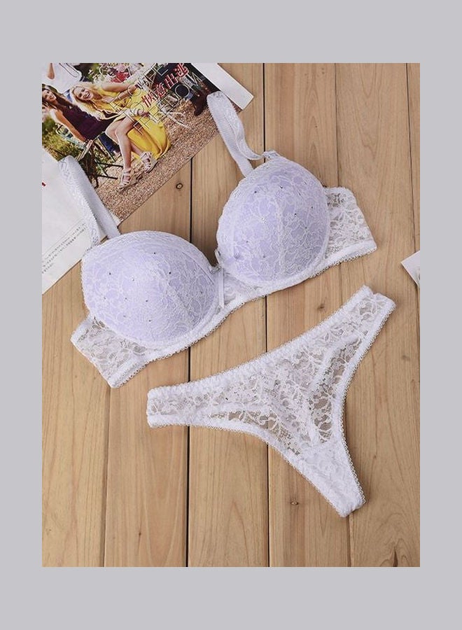 Womens Stylish Bra Panty Set White