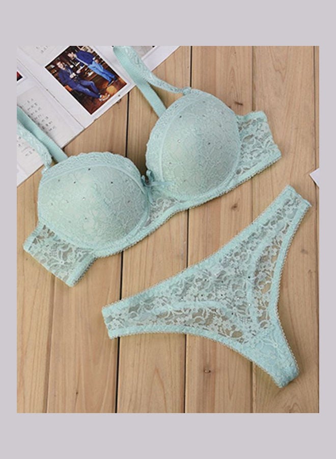 Womens Stylish Bra Panty Set Light Green 