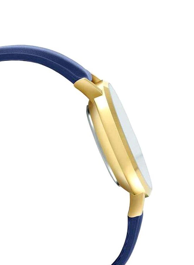CASIO - Men's Leather Analog Quartz Wrist Watch MTP-VT01GL-2B2UDF Blue/Gold - 40 mm - Blue - Image 1