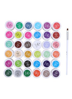 37-Piece UV Gel Nail Art With Brush Multicolour