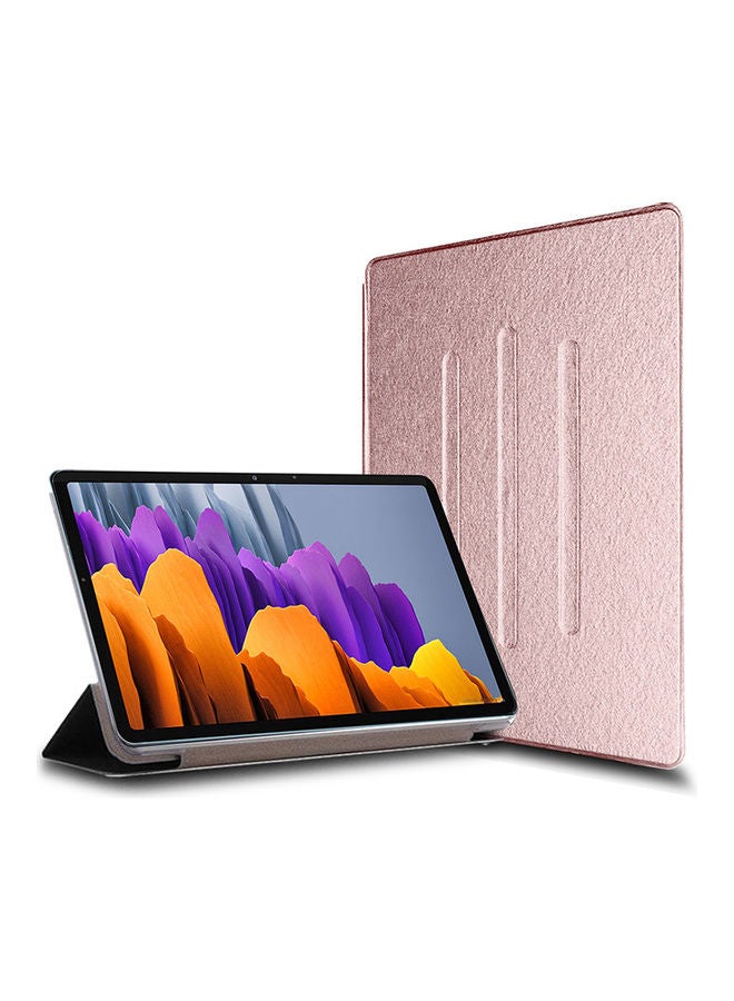 دبليو تيك غطاء حماية قابل للطي بثلاث طيات لهاتف سامسونج جالاكسي تاب S7 بلس ذهبي وردي - Image 2