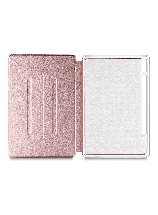 دبليو تيك غطاء حماية قابل للطي بثلاث طيات لهاتف سامسونج جالاكسي تاب S7 بلس ذهبي وردي - Image 4