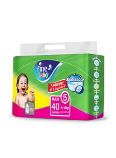 Fine Baby 40 Pieces Baby Diapers, Size 5,Maximum 11-18 Kg,Economy Pack  - Image 1