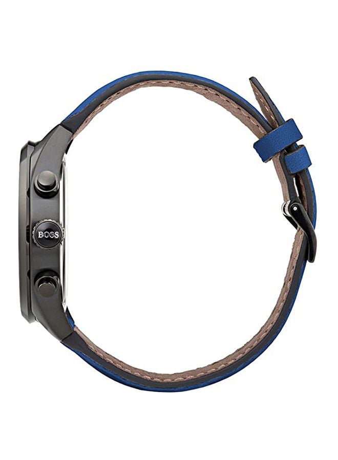 Men's Leather Analog Wrist Watch