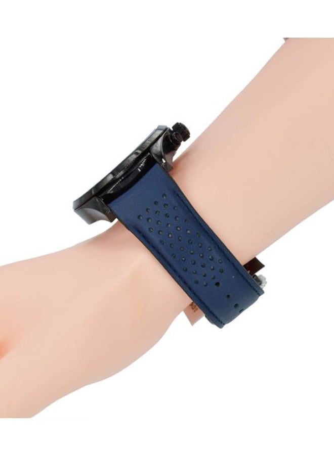 Men's Leather Analog Wrist Watch