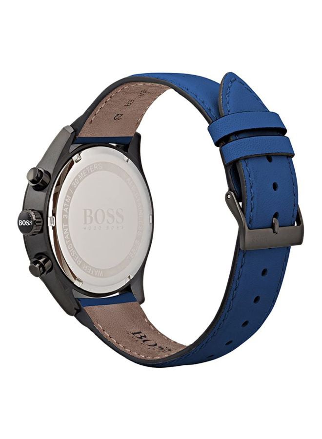 Men's Leather Analog Wrist Watch