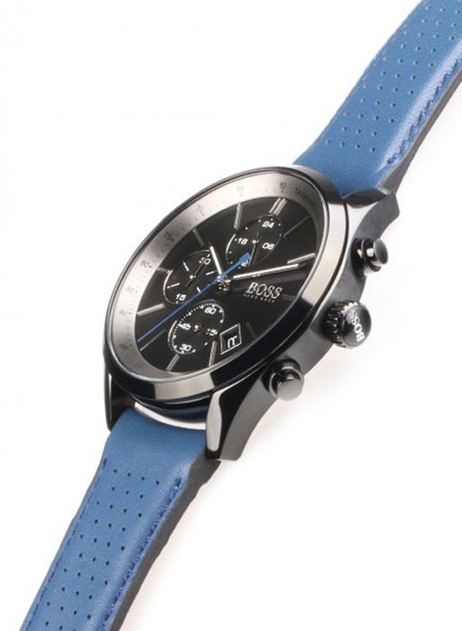 Men's Leather Analog Wrist Watch