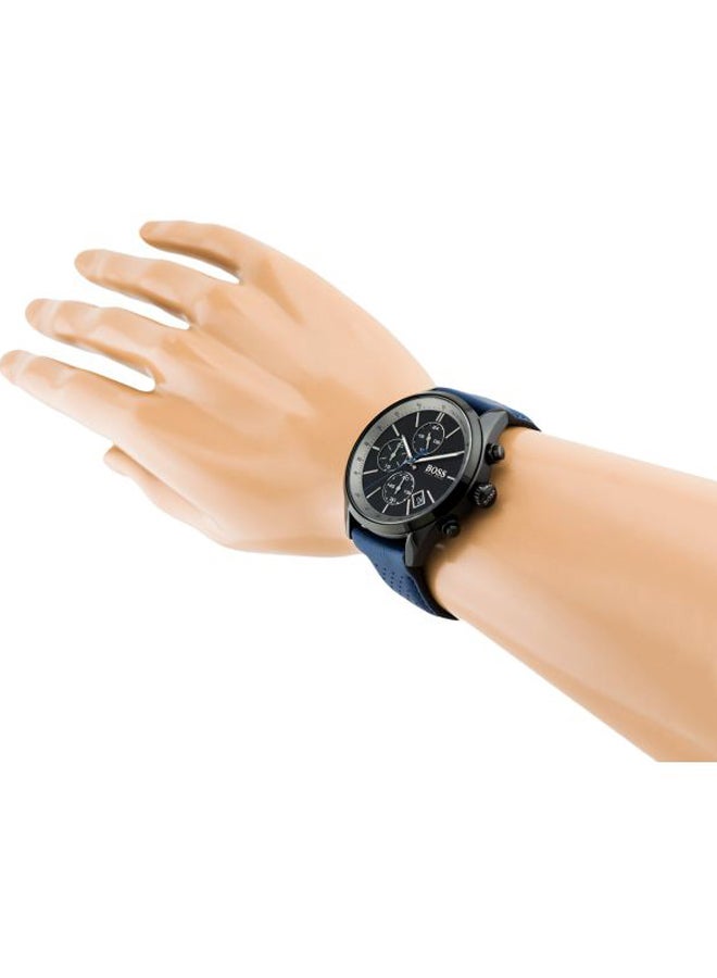 Men's Leather Analog Wrist Watch