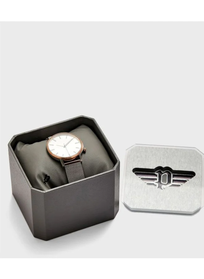 POLICE Men's Men's Marmol Round Shape Stainless Steel Analog Wrist Watch 42 mm - Silver