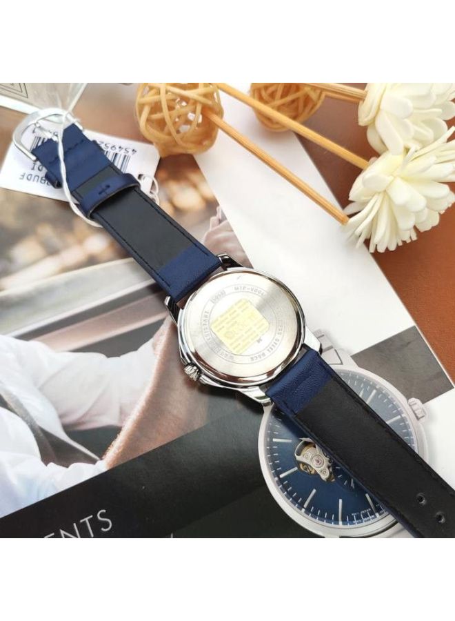 CASIO - Women's Leather Round Shape Analog Watch LTP-V004L-2BUDF - 35 mm - Blue - Image 1