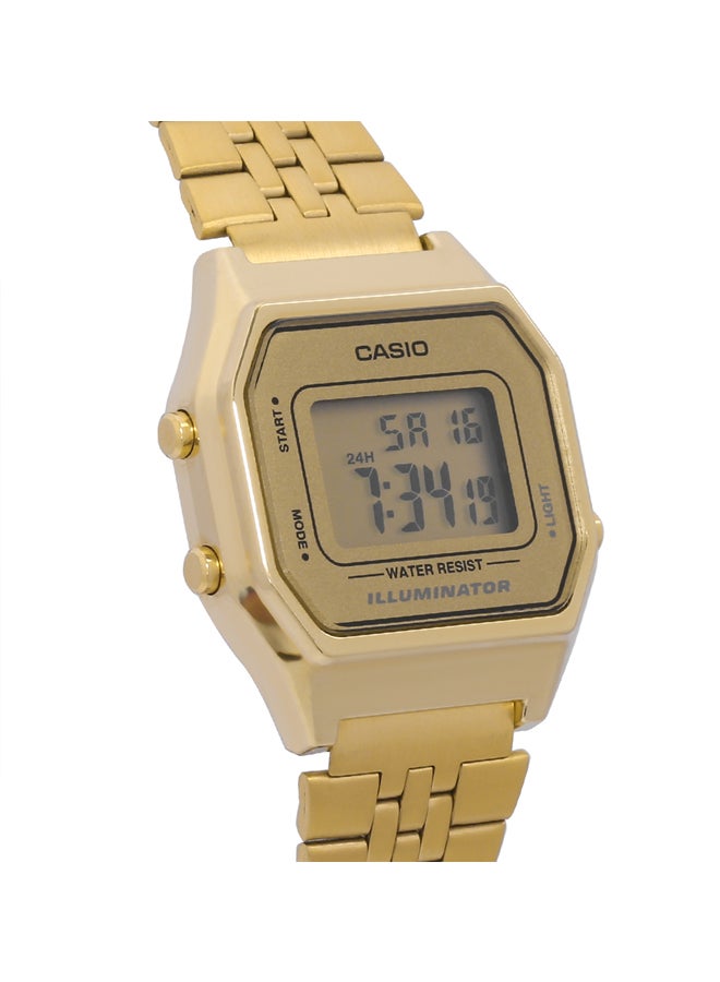 كاسيو ساعة يد رقمية طراز LA680WGA-9DF مقاس 29 مم - لون ذهبي للنساء - Image 3
