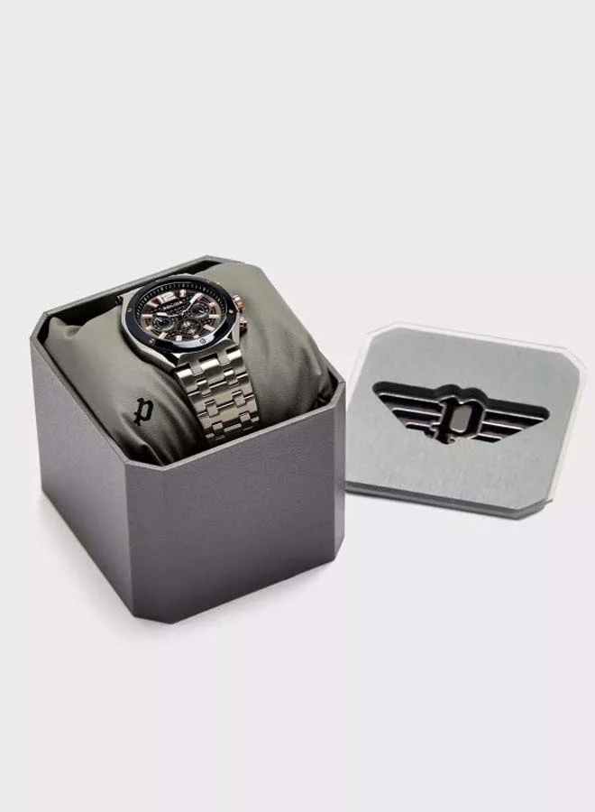 POLICE Kediri Round Shape Stainless Steel Chronograph Wrist Watch 46 mm - Silver - P 15995JSTBL-61M