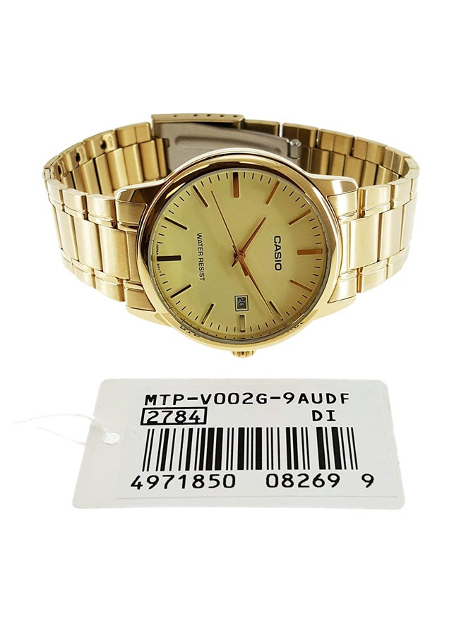 كاسيو ساعة يد بعقارب ومقاومة للماء طراز LTP-V002G-9A - قياس 38 مم - لون ذهبي للنساء - Image 5