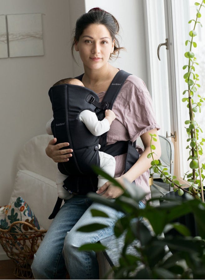 BABYBJORN - Baby Carrier Mini Cotton - Black - Image 1