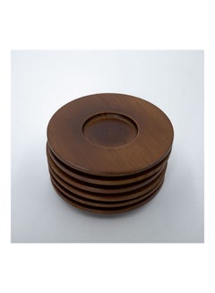 دانيا طقم صحن شاي بني 14x14سم 