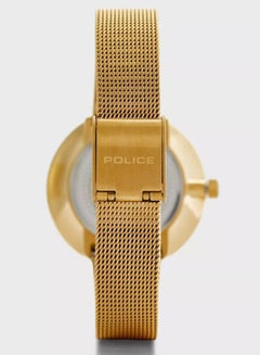 POLICE Women's Vernazza Round Shape Stainless Steel Analog Wrist Watch 32 mm - Gold - P 15701LSG-D28MM  - Image 2