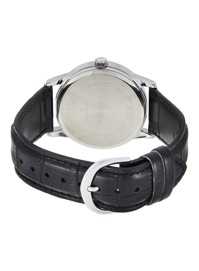 كاسيو ساعة يد بعقارب ومقاومة للماء طراز MTP-V002L-1BUDF - 39 مم - أسود للرجال - Image 2