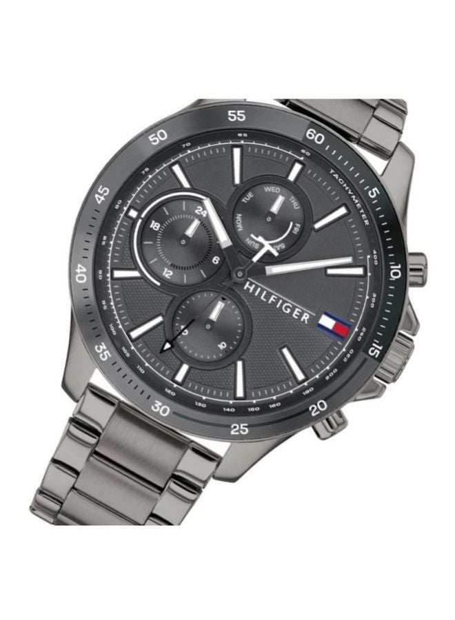 TOMMY HILFIGER - Men's Round Shape Stainless Steel Analog Wrist Watch 46 mm - Grey - 1791719 - Image 1
