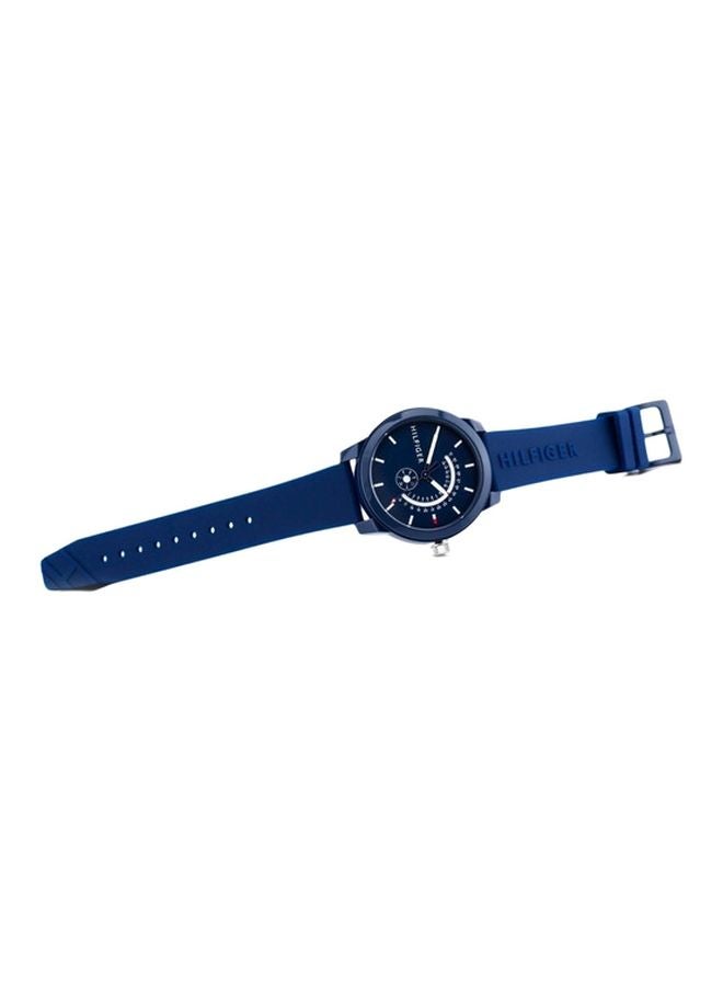 TOMMY HILFIGER - Men's Denim Round Shape Silicone Strap Analog Wrist Watch 44 mm - Blue - 1791482 - Image 1