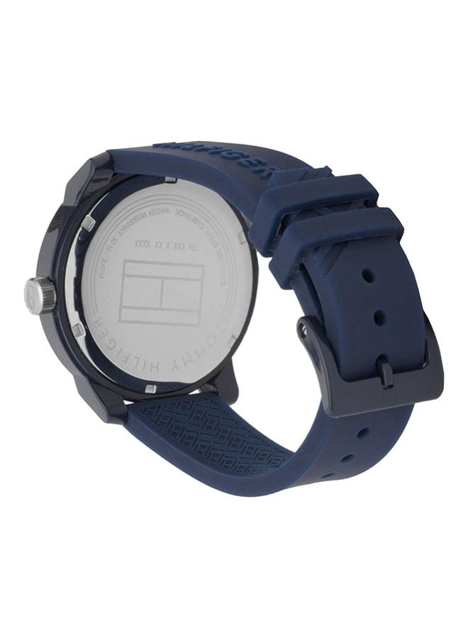 TOMMY HILFIGER - Men's Denim Round Shape Silicone Strap Analog Wrist Watch 44 mm - Blue - 1791482 - Image 1