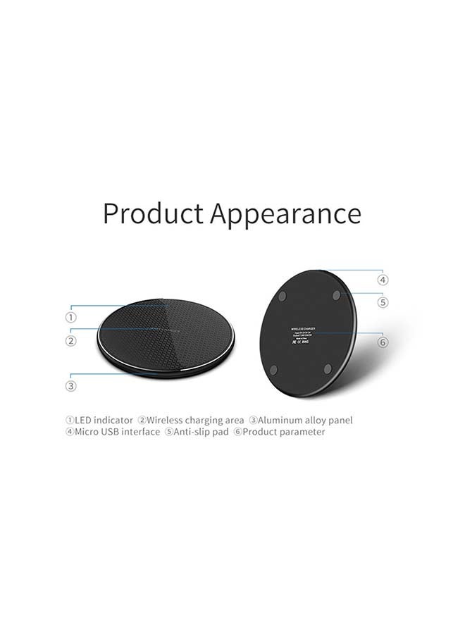 Theodor - Qi-Certified 15W Fast Wireless Charger Ultra Slim Black - Image 1
