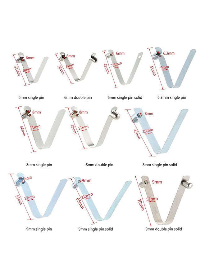 Generic - 6-Piece Kayak Pedal Spring Clip Tent Pole Clip Push Button Spring Snap Clip Locking Tube Pin 14.0 x 10.0 x 1.5cm - Image 1