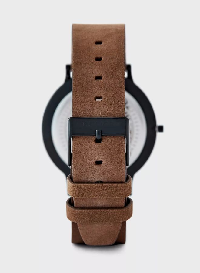 POLICE - Men's Tasman Round Shape Leather Band Analog Wrist Watch 42 mm - Brown - P 16023JSB-02 - Image 1