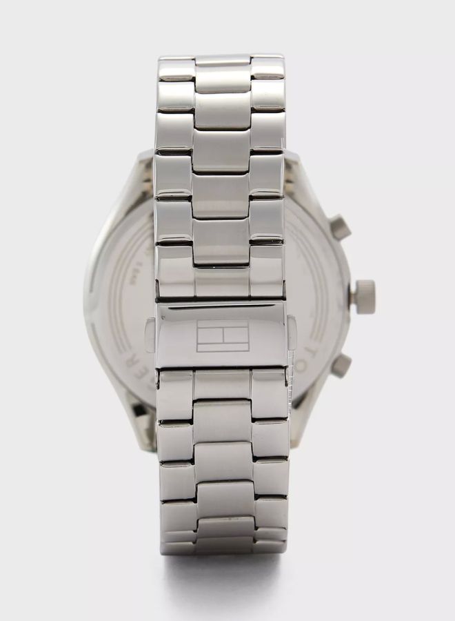 Men's Bennett Round Shape Stainless Steel Analog Wrist Watch 44 mm - Silver - 1791725