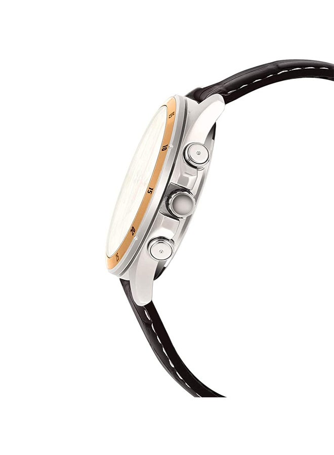 كاسيو ساعة يد بعقارب وسوار من الجلد طراز MTP1374L-7AV - 47 مم - أسود للرجال - Image 3