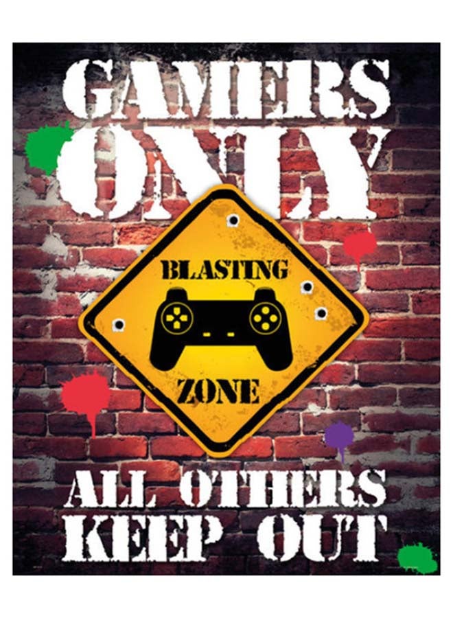 Gamers Only Rectangle Shaped Wall Poster Multicolour 50 x 40cm