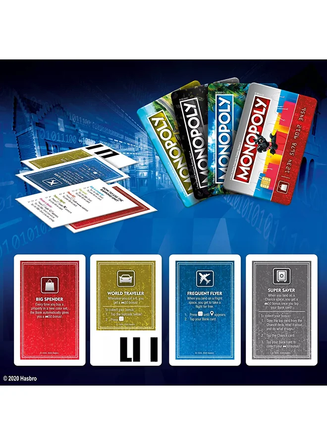 Monopoly Super Electronic Banking Game, Ultimate Rewards Board Game – Digital Cards, Unique Rewards, Property Trading, and Fly to Any Property, Ages 8+