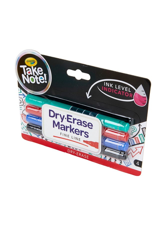 Crayola - Low Odor Dry Erase Markers, Fine Tip, 4 Piece - Image 1