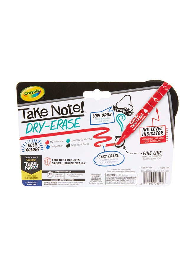 Crayola - Low Odor Dry Erase Markers, Fine Tip, 4 Piece - Image 1