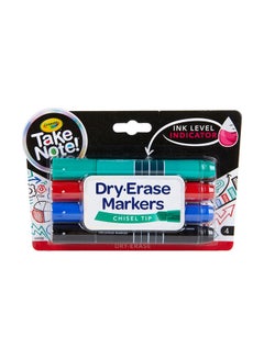 4-piece Take Note Colored Dry Erase Markers With Ink Level Indicator 23x14x3cm