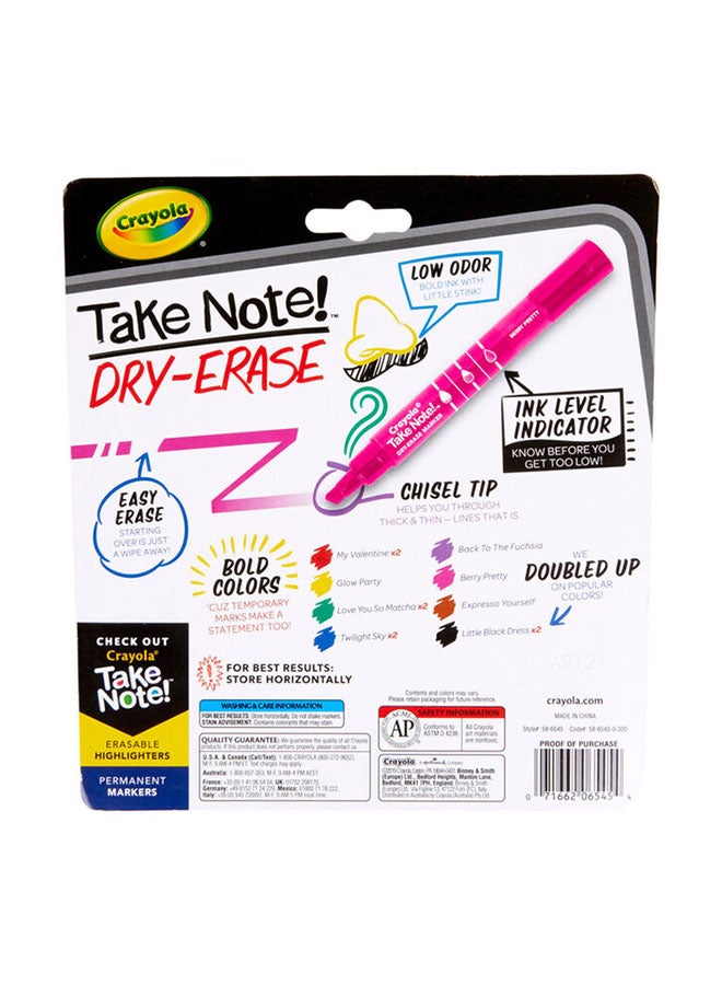 Crayola - Take Note Colored Dry Erase Markers 12 Piece Multicolor - Image 1
