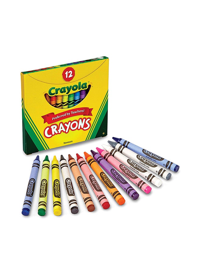 كرايولا أقلام تلوين للأطفال نابضة بالحياة وغير سامة وقوية في علبة محمولة بغطاء مثني من 12 قطعة ‎9.69x10.64x0.95سم - Image 2