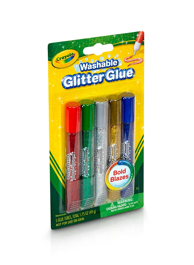 كرايولا مجموعة غراء لامعة قابلة للغسل مكونة من 5 قطع - متنوعة وغير سامة وخالية من الأحماض - Image 2