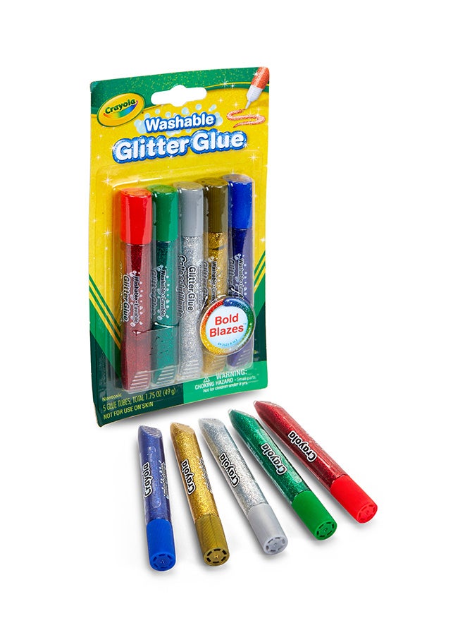 كرايولا مجموعة غراء لامعة قابلة للغسل مكونة من 5 قطع - متنوعة وغير سامة وخالية من الأحماض - Image 3