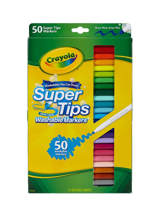 Crayola - 50-piece Washable Super Tips Markers 2.1x18.9x32.4cm - Image 1