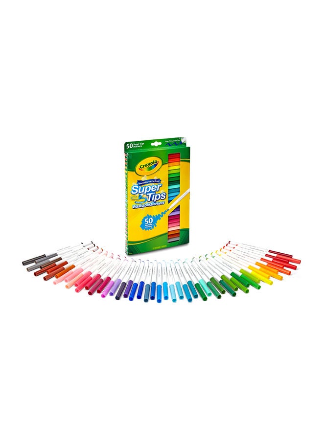 Crayola - 50-piece Washable Super Tips Markers 2.1x18.9x32.4cm - Image 1