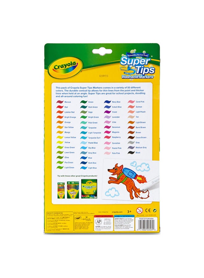 Crayola - 50-piece Washable Super Tips Markers 2.1x18.9x32.4cm - Image 1