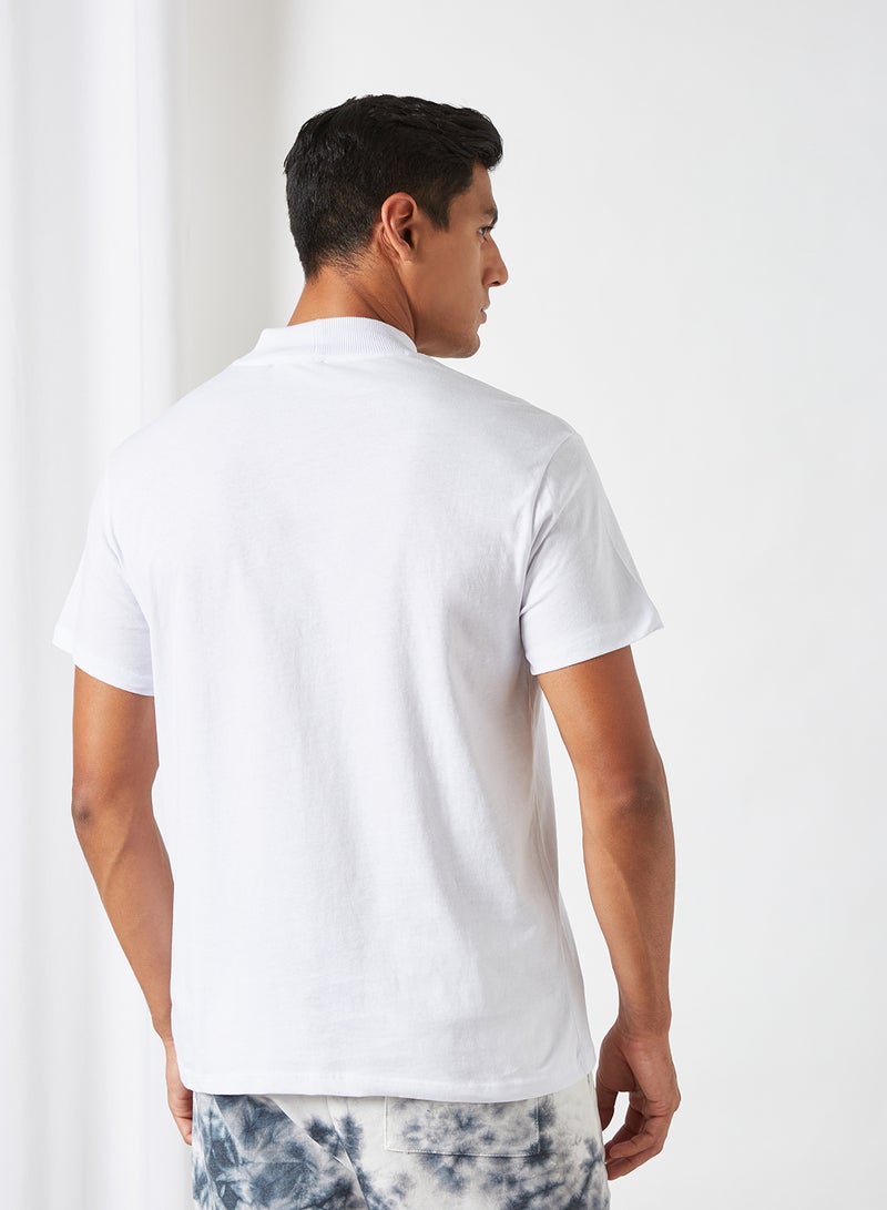 trendyol Text Neckline Detailed T-Shirt White  - Image 2